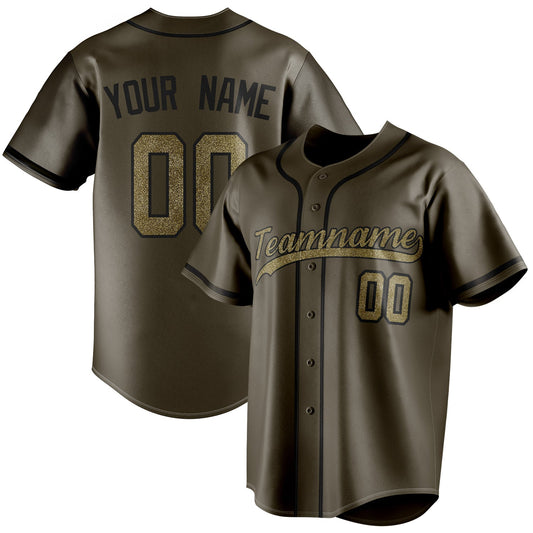 Personalized Olive & Camo Color Fan Baseball Jersey BB01240531YX396