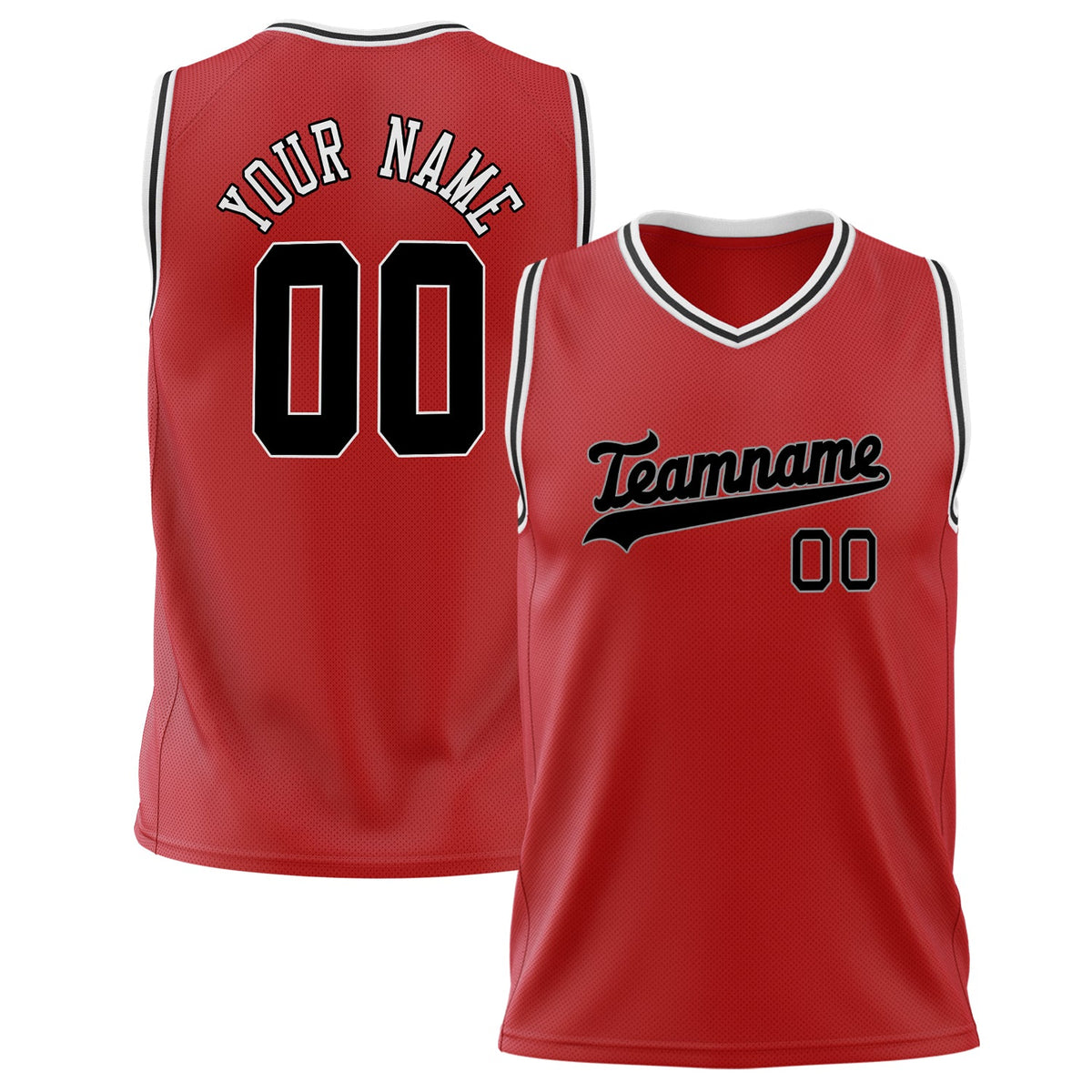 Blackout Red Basketball Jersey