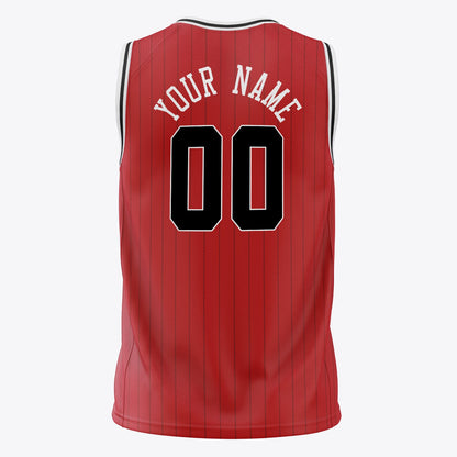 Rival Red Pinstripe Basketball Jersey