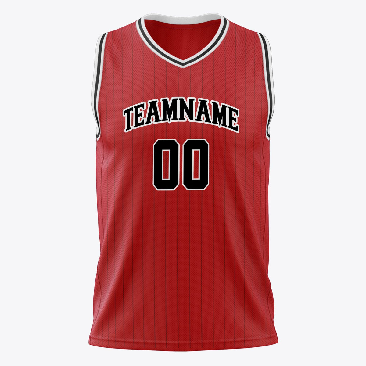 Rival Red Pinstripe Basketball Jersey