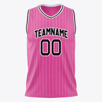Rose Pinstripe Basketball Jersey
