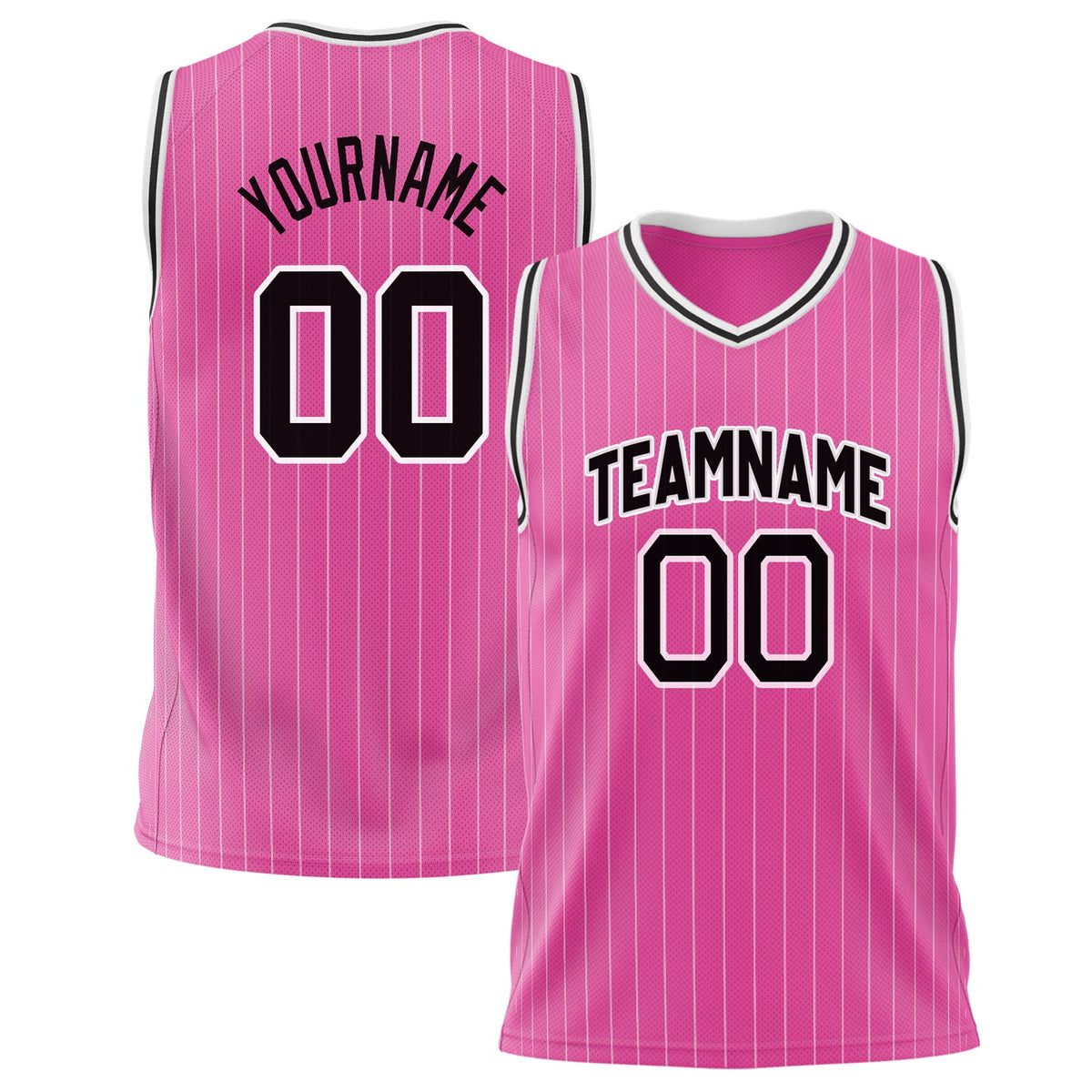 Rose Pinstripe Basketball Jersey
