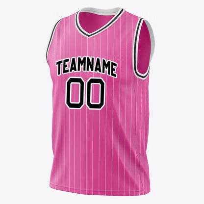 Rose Pinstripe Basketball Jersey