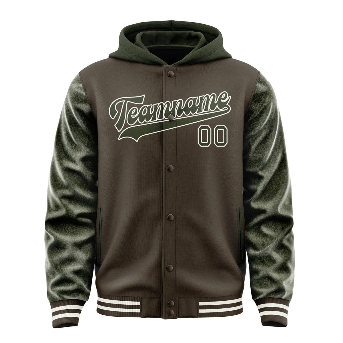 Brown & Olive Varsity Jacket