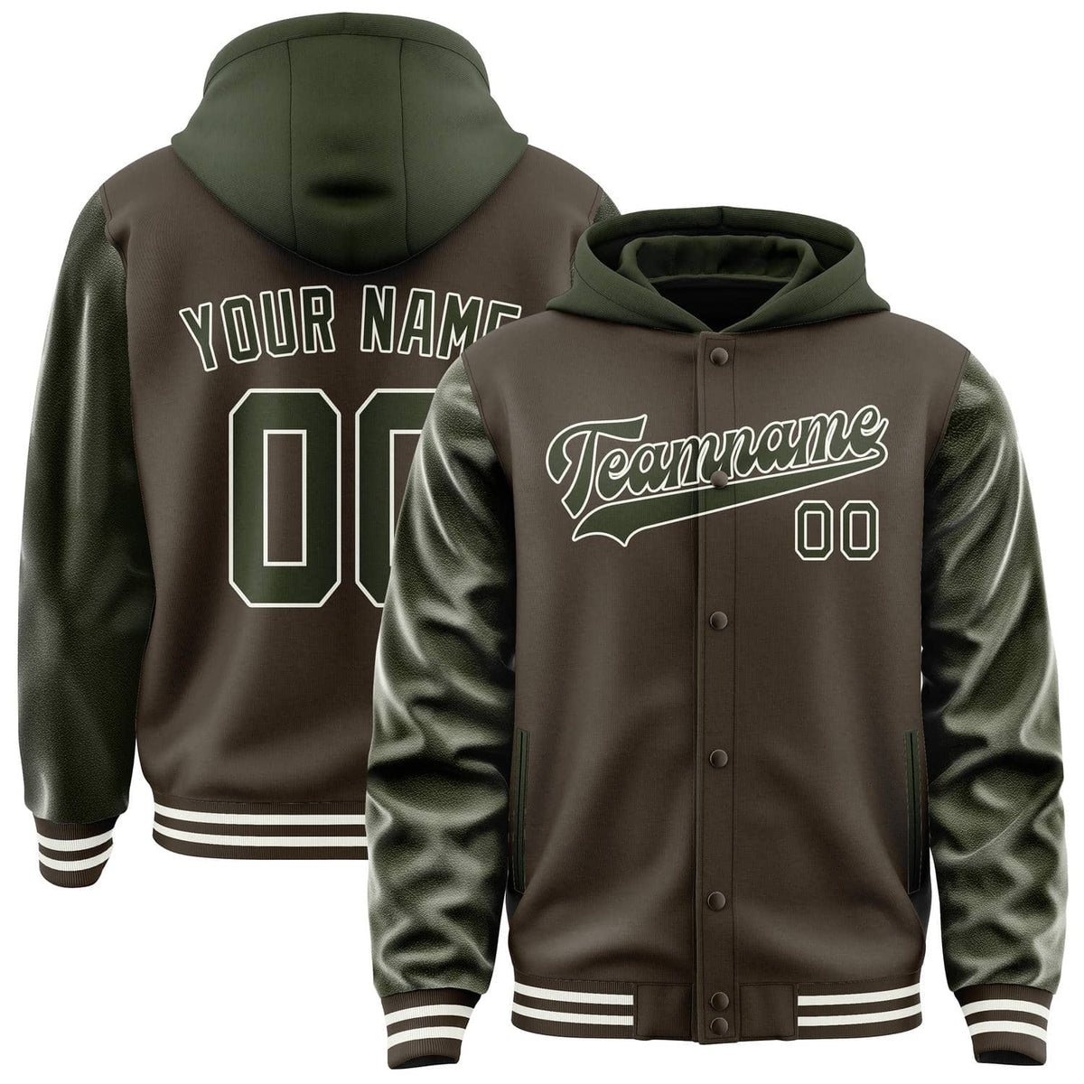 Brown & Olive Varsity Jacket