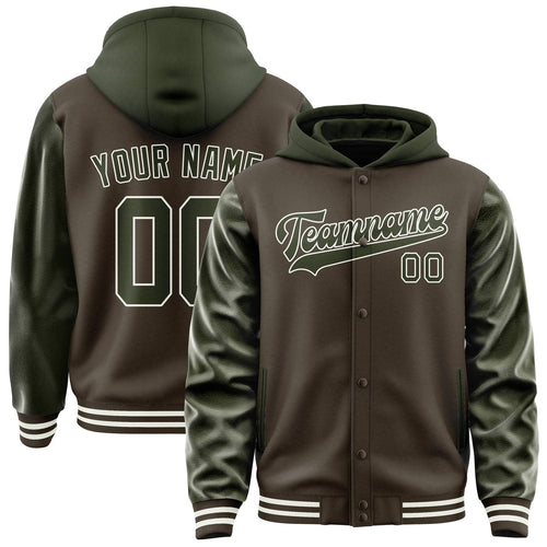 Brown & Olive Varsity Jacket