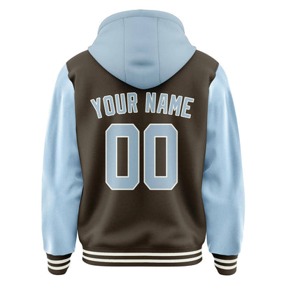 Brown & Light Blue Campus Jacket