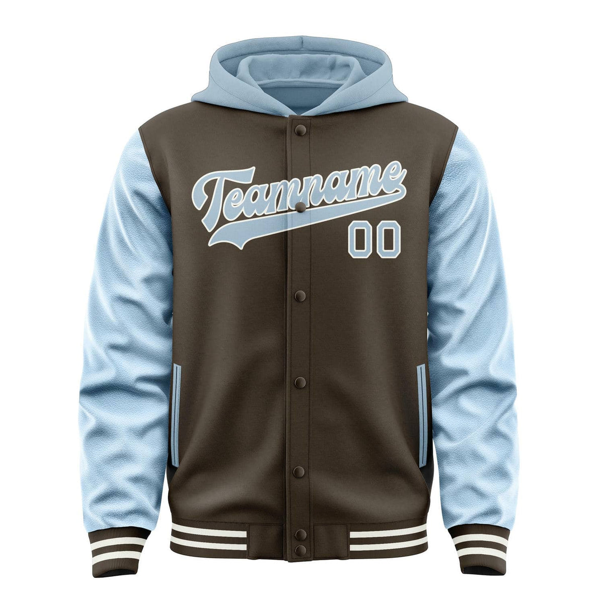 Brown & Light Blue Campus Jacket