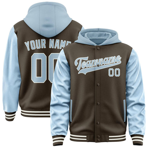 Brown & Light Blue Campus Jacket