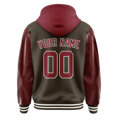Brown & Crimson Red Field Jacket