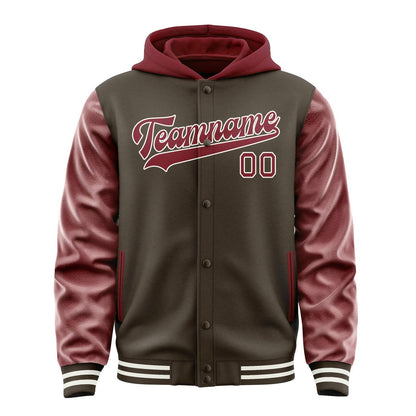 Brown & Crimson Red Field Jacket