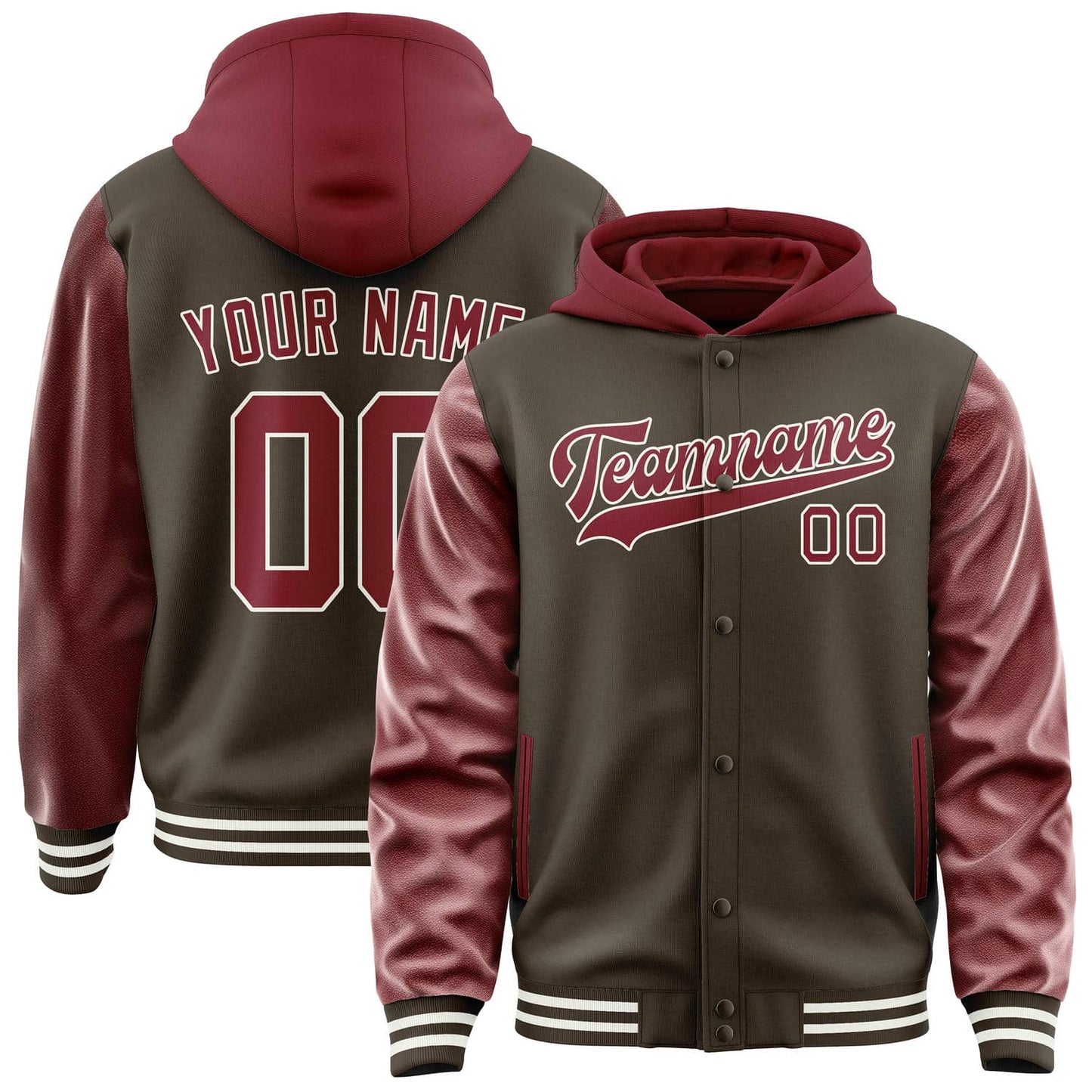 Brown & Crimson Red Field Jacket
