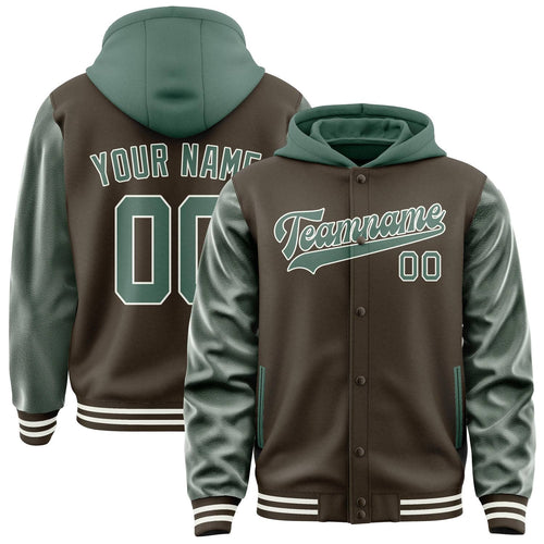 Brown & Blue Green Varsity Jacket