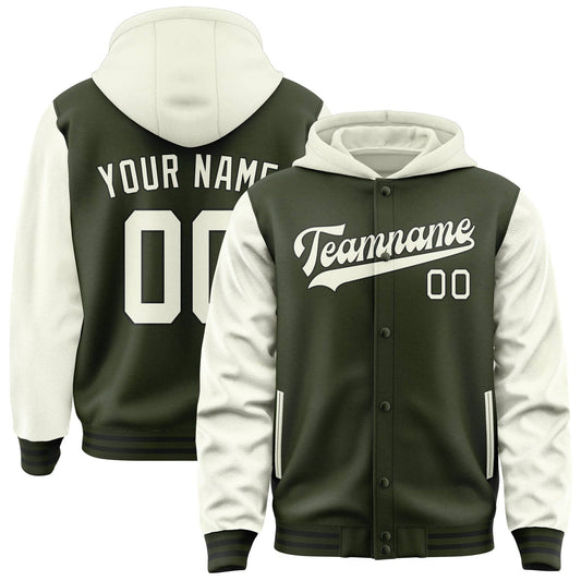 Olive & Cream Campus Jacket