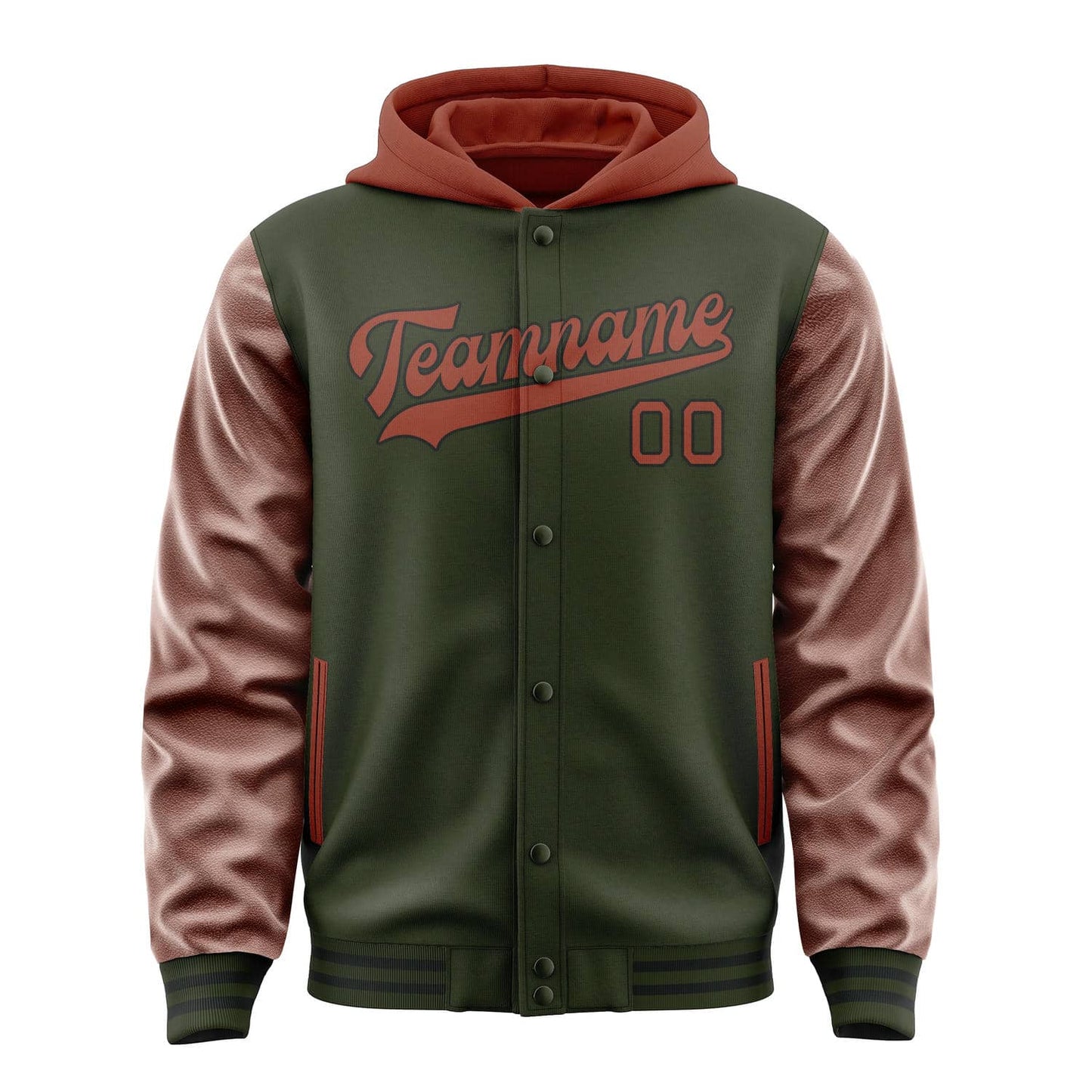 Olive & Coral Red Classic Jacket