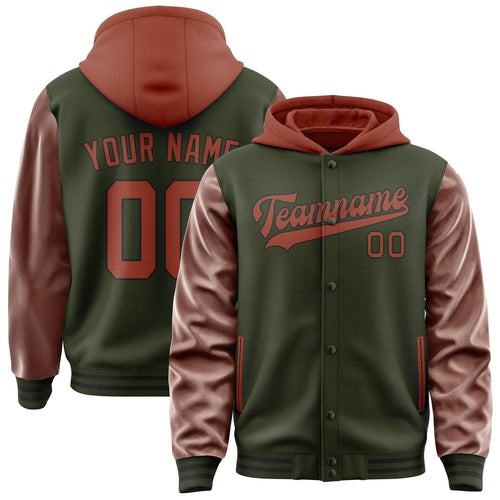 Olive & Coral Red Classic Jacket