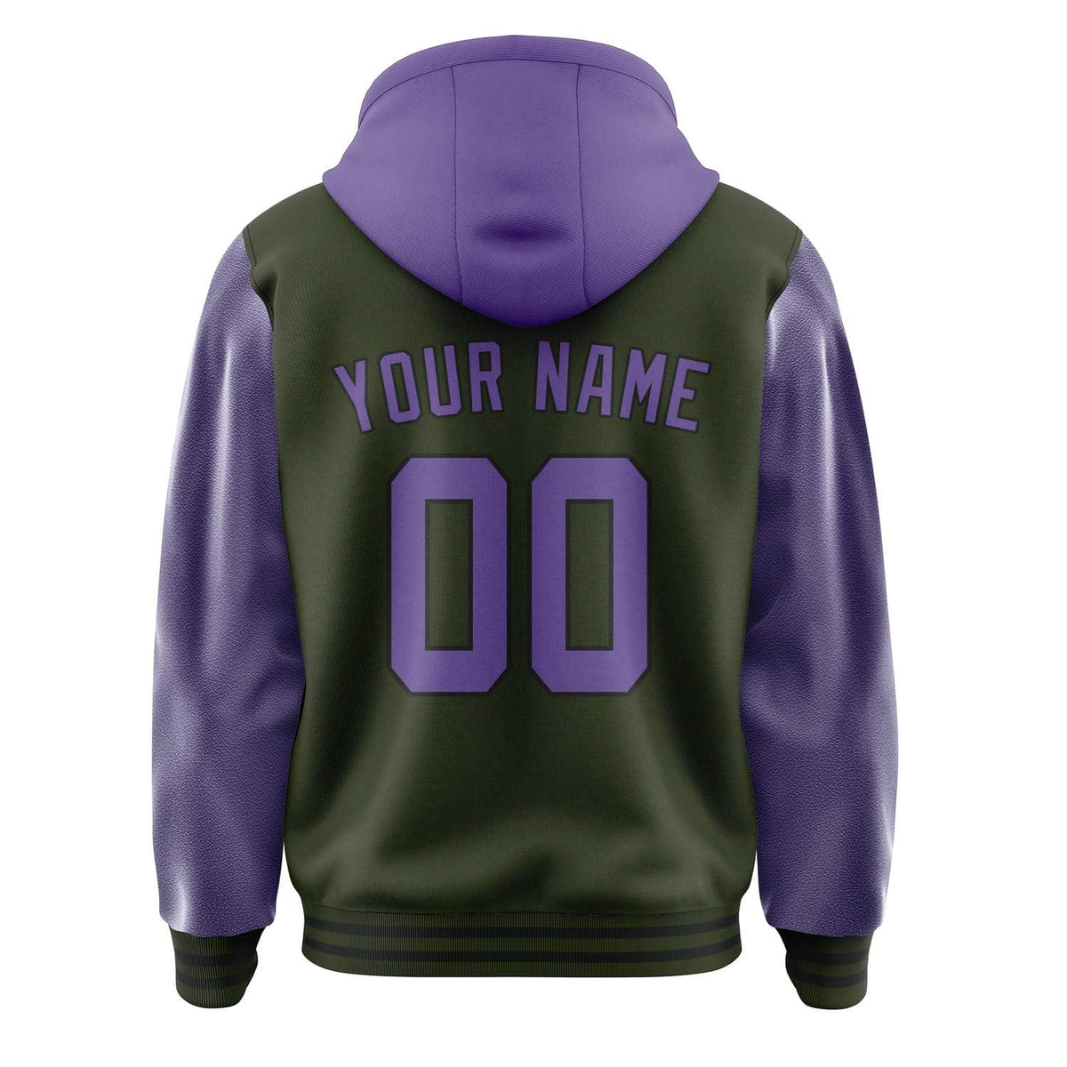 Olive & Light Purple Varsity Jacket
