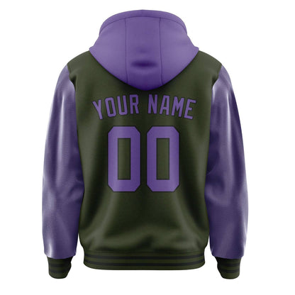 Olive & Light Purple Varsity Jacket
