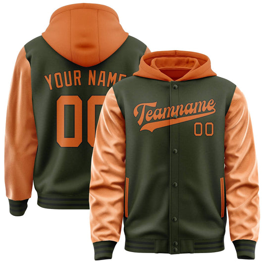 Olive & Orange Campus Jacket