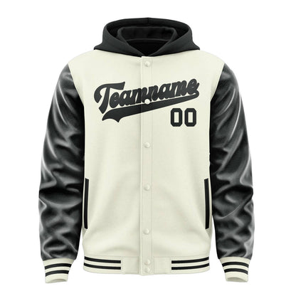 Cream & Black Stadium Jacket