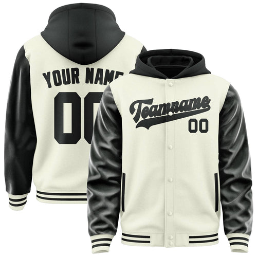 Cream & Black Stadium Jacket