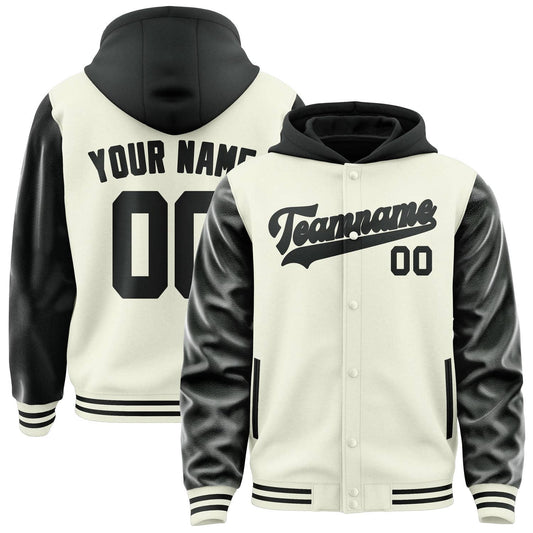 Cream & Black Stadium Jacket
