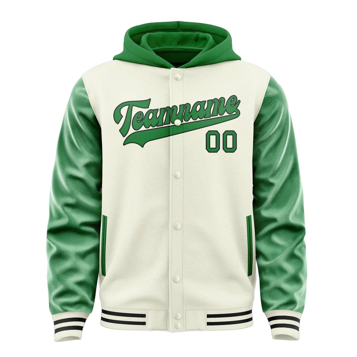 Cream & Emerald Green League Jacket